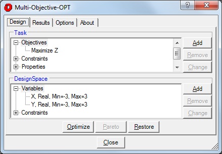 3 Up 3 Down Multi-Objective-OPT Dialog graphic